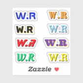 8 PIÈCES - Autocollants vinyles monogrammés d'élec (Feuille)