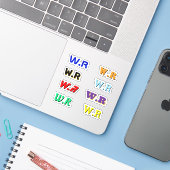 8 PIÈCES - Autocollants vinyles monogrammés d'élec (Ordinateur portable avec iPhone)