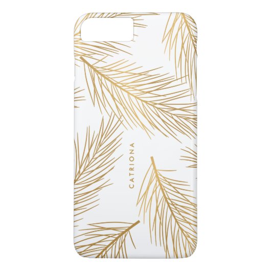 8 Plus/7 Plus Aiguilles en pin d'or coque iphone personnalisé mo (Dos)