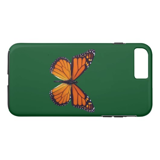8 Plus/7 Plus Orange Butterfly iPhone 7 Coque (Dos (Horizontal))