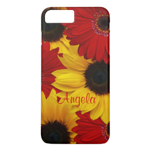 8 Plus/7 Plus Red Gerbera Daisy Yellow Sunflower iPhone 6 coque