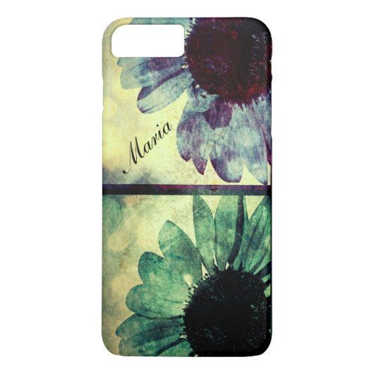 8 Plus/7 Plus Vert et bleu Sunflowers Art iPhone 7+ Coque (Dos)