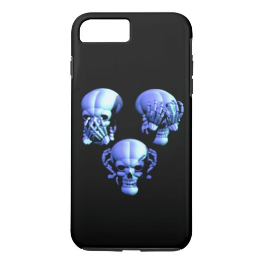 8 Plus/7 Plus Voir Hear Speak No Evil Skulls iPhone 7 Coque (Dos)