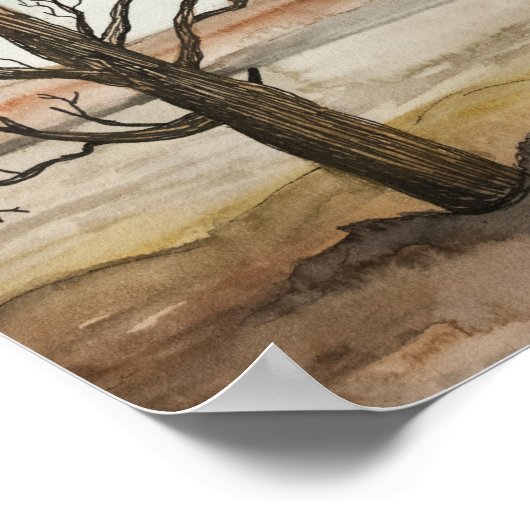 8 po x 12 po, Poster de l'arbre du printemps (Matt (Coin)