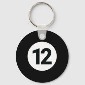 8 Pool Ball 12 Biljart Kostuum Halloween Groep M Sleutelhanger (Voorkant)