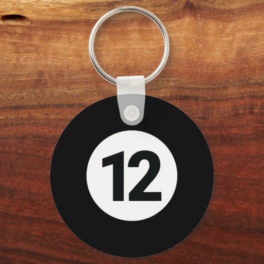 8 Pool Ball 12 Biljart Kostuum Halloween Groep M Sleutelhanger (Voorkant)
