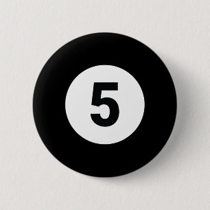 8 Pool Ball 5 Biljart Kostuum Halloween Groep Ma Ronde Button 5,7 Cm