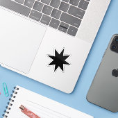 8-puntsster sticker (Laptop met iPhone)