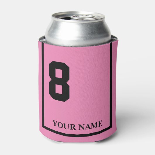 8 Roze met Zwart Paard Zadeldeken Custom Blikjeskoeler (Blikje Voorkant)