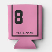 8 Roze met Zwart Paard Zadeldeken Custom Blikjeskoeler (Achterkant)