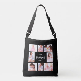 8 Sections Family Photo in Black Frame Crossbody Tas