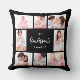 8 Sections Family Photo in Black Frame Kussen