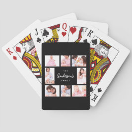 8 Sections Family Photo in Black Frame Pokerkaarten