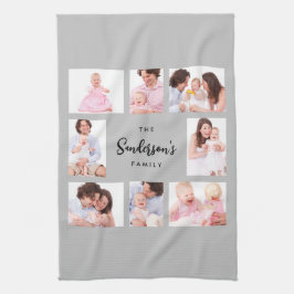 8 Sections Family Photo in Gray Frame Theedoek