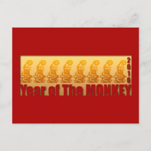 8 singes pour la carte postale 2016 chinoise de