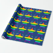 8 Stripes LGBT Pride Flag Stars LGBTQ Kerstmis Cadeaupapier (Uitgerold)