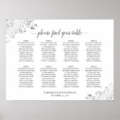 8 Tableau Blanc Mariage Sièges Diagrammes Argent (Devant)