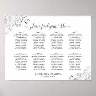 8 Tableau Blanc Mariage Sièges Diagrammes Argent