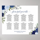 8 Tableau Bleu Roses Élégant Mariage Tableau de si (Devant)