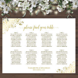 8 Tableau Mariage Plafonds en or sur blanc