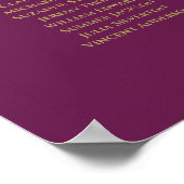 8 Tableau Mariage Platine magenta et or (Coin)