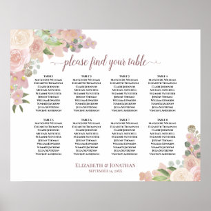 8 Tableau Mariage rose rustique