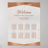 8 Tableau Mariage  Sac en cuivre Marbre Script (Devant)
