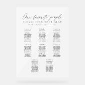 8 Tables Favorite People Acrylic Seating Chart (Recto)