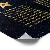 8 Tafelblauwe gouden hemelbruine bruiloft Poster (Hoek)