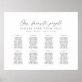 8 Tafels Ons favoriete zitplaatsindelingplan voor  Poster (Voorkant)