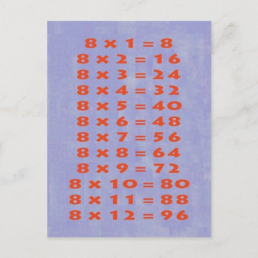 #8 Times Table Collectible Briefkaart (Voorkant)