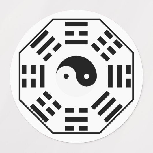 8 trigram - Yin Yang - Feng Shui Labels (Design 2)
