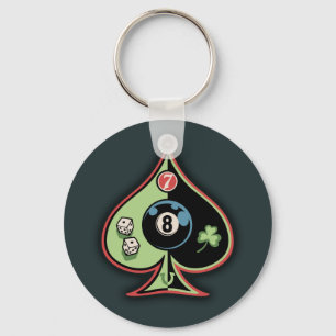 8 van schoppen sleutelhanger
