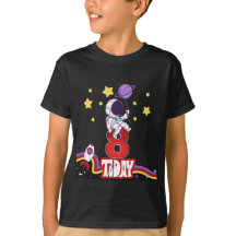 8 Vandaag Space Theme Verjaardag T-shirt