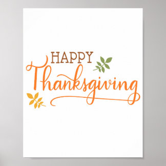 8 x 10 afdrukbaar - Happy Thanksgiving Poster
