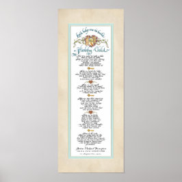 8 x 20 Een gezond kind bouwen, Parchment Aqua Blue Poster