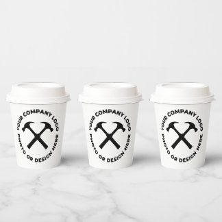 8 x Aangepaste gepersonaliseerde Logo PAPIER CUPS  Papieren Bekers