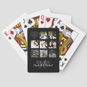 8 x FOTOCOLLAGE Pasgetrouwden Persoonlijke HUWELIJ Pokerkaarten