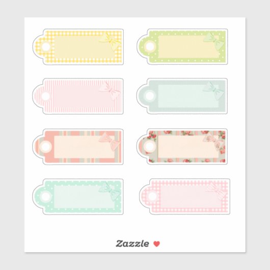 8 x Rustige Labels die kaartjes scrapbooten (Vel)