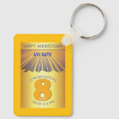 8 Year Sober Anniversary | Golden Ray 12 Step Sleutelhanger (Achterkant)