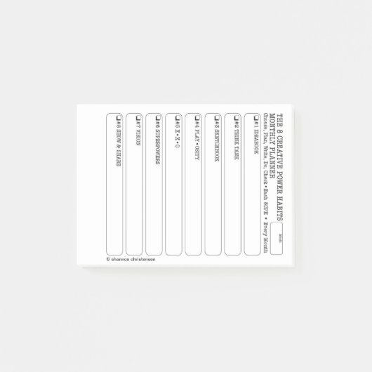 8CPH Mois Planner Tracker Post-it Pad (Devant)