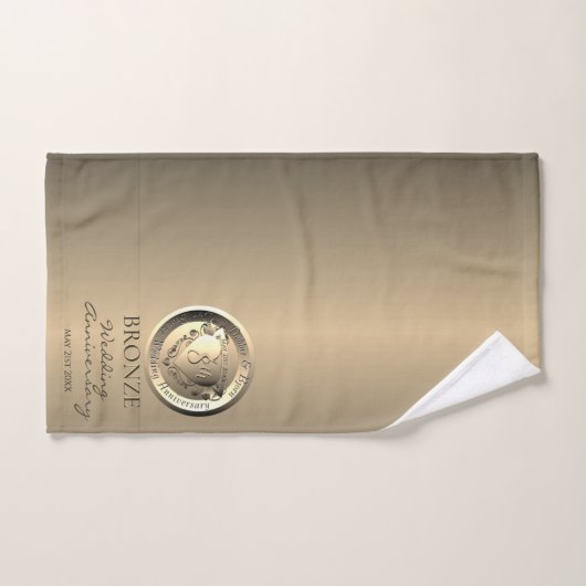 8e, 19e anniversaire Mariage Médaillon de bronze B (Serviette à main)