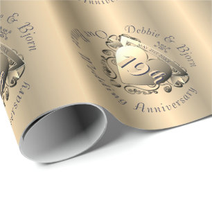 8e,19e, bruiloft Jubileum Cadeaupapier
