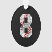 8e anniversaire Baseball Grand nombre Huit 8 ans (devant)