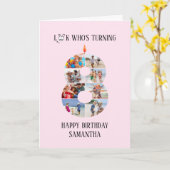 8e anniversaire Carte photo (Fleur jaune)