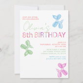 8e anniversaire Invitation animal ballons (Devant)