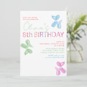 8e anniversaire Invitation animal ballons (Debout devant)