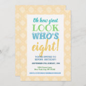 8e anniversaire Invitation Libellé (Devant / Derrière)