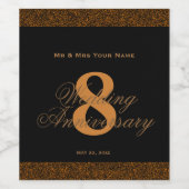 8e anniversaire Mariage Étiquette de vin personnal (Étiquettes simples)