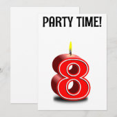 8E ANNIVERSAIRE PERSONNALISÉ Invitation PERSONNALI (Devant / Derrière)